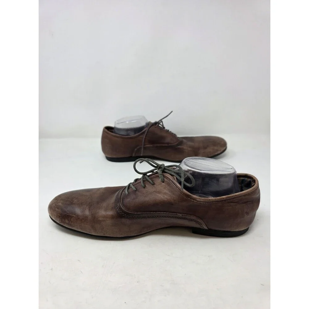 Bed|Stu Mens Bricker Brown Dirty Vegetable Genuine Leather Lace Up Shoes Sz.12